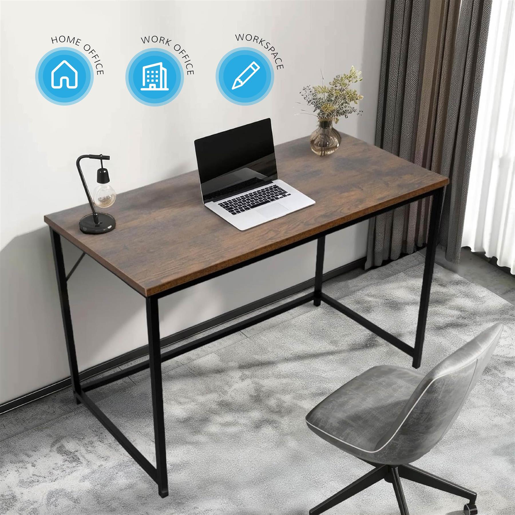Wood Grain Style Desk Computer PC Laptop Table Home Office Study Workstation - Picture 8 of 28