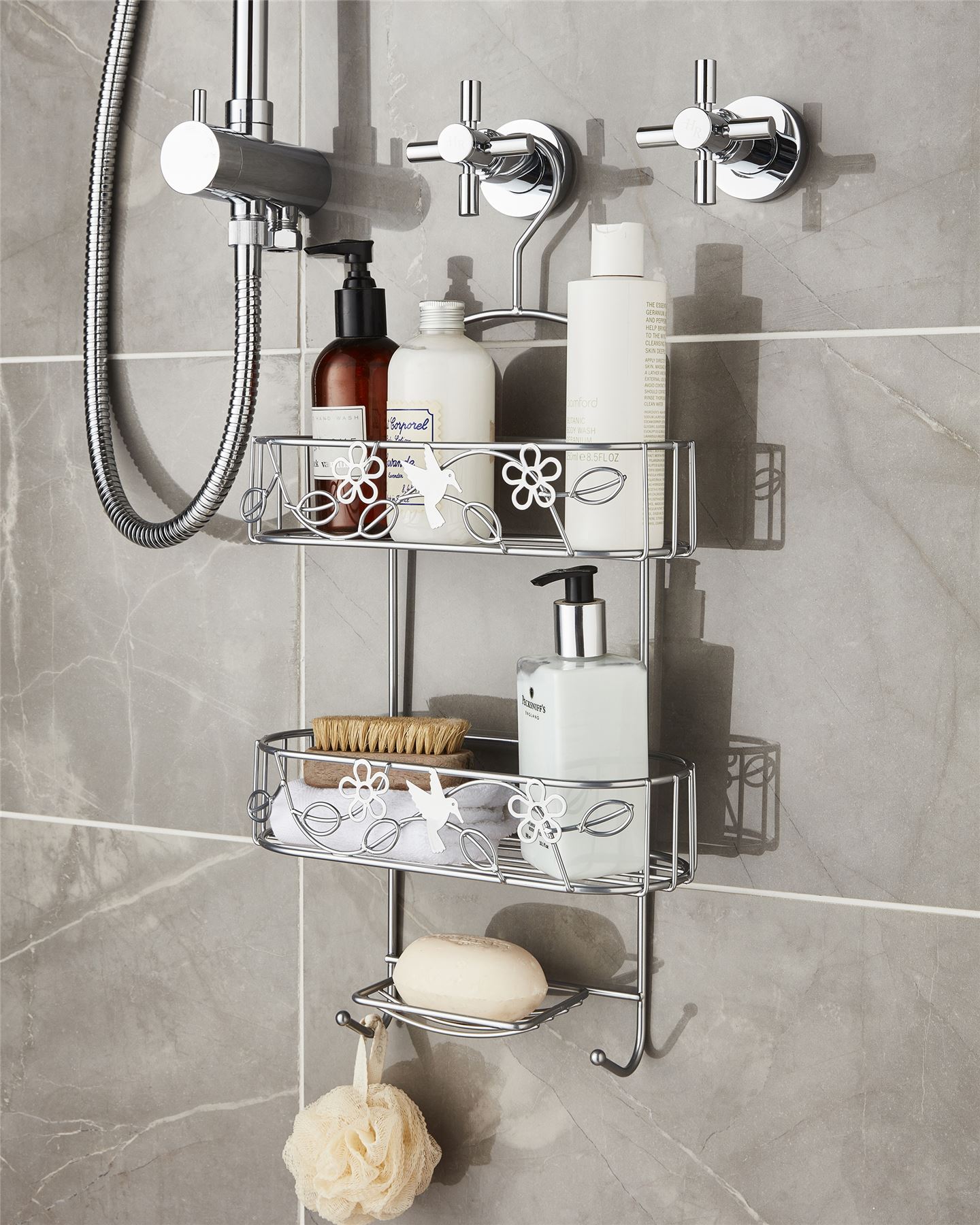 Metallic 2 3 Tier Shower Caddy Bathroom Storage Rack Shelf Organiser