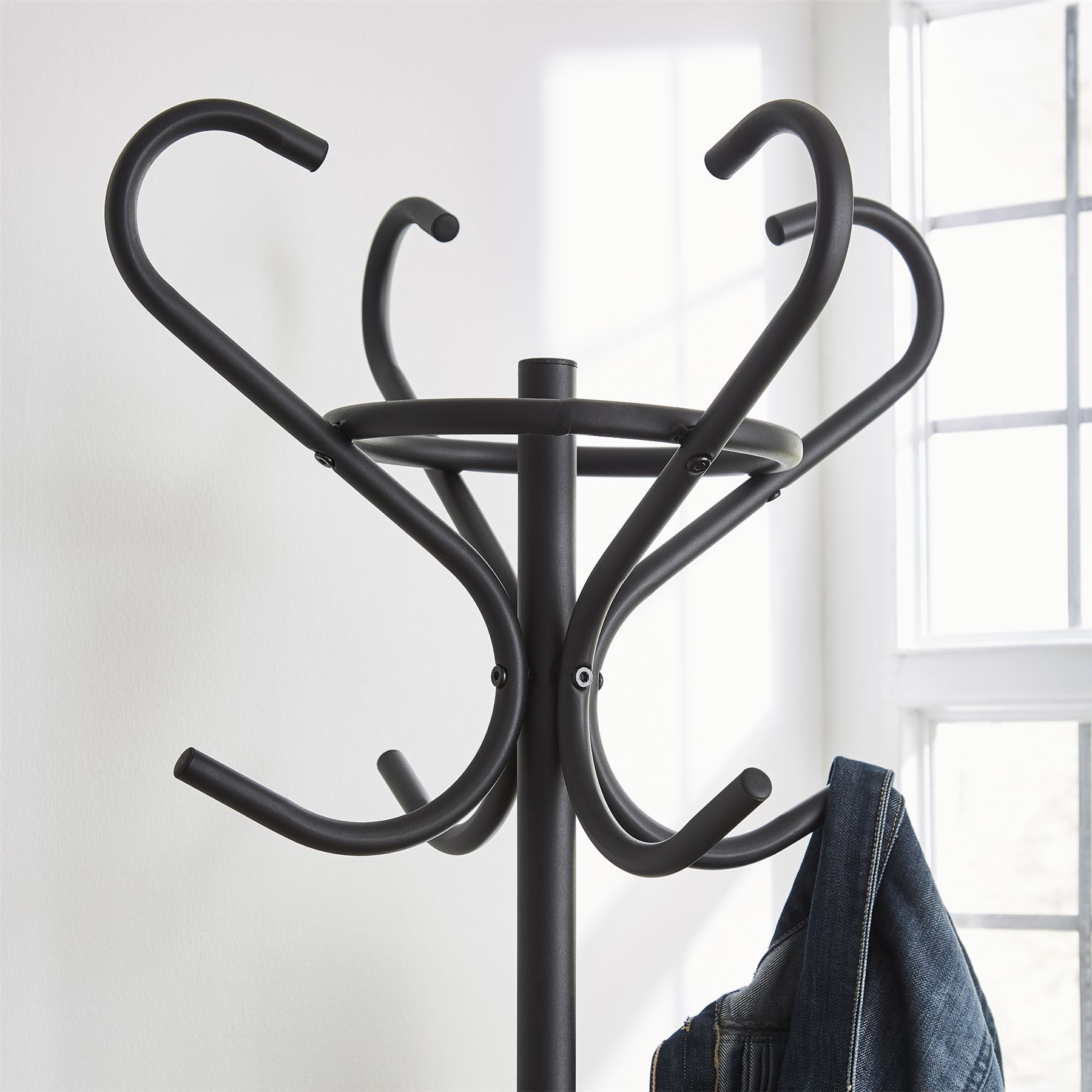 Vintage Style Black Metal Hat Coat Stand Umbrella Hook Rack eBay