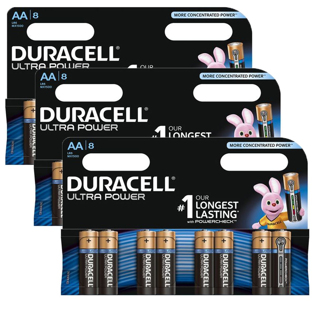 DURACELL ULTRA POWER AA/AAA ALKALINE BATTERIES DURALOCK MN1500 MN2400