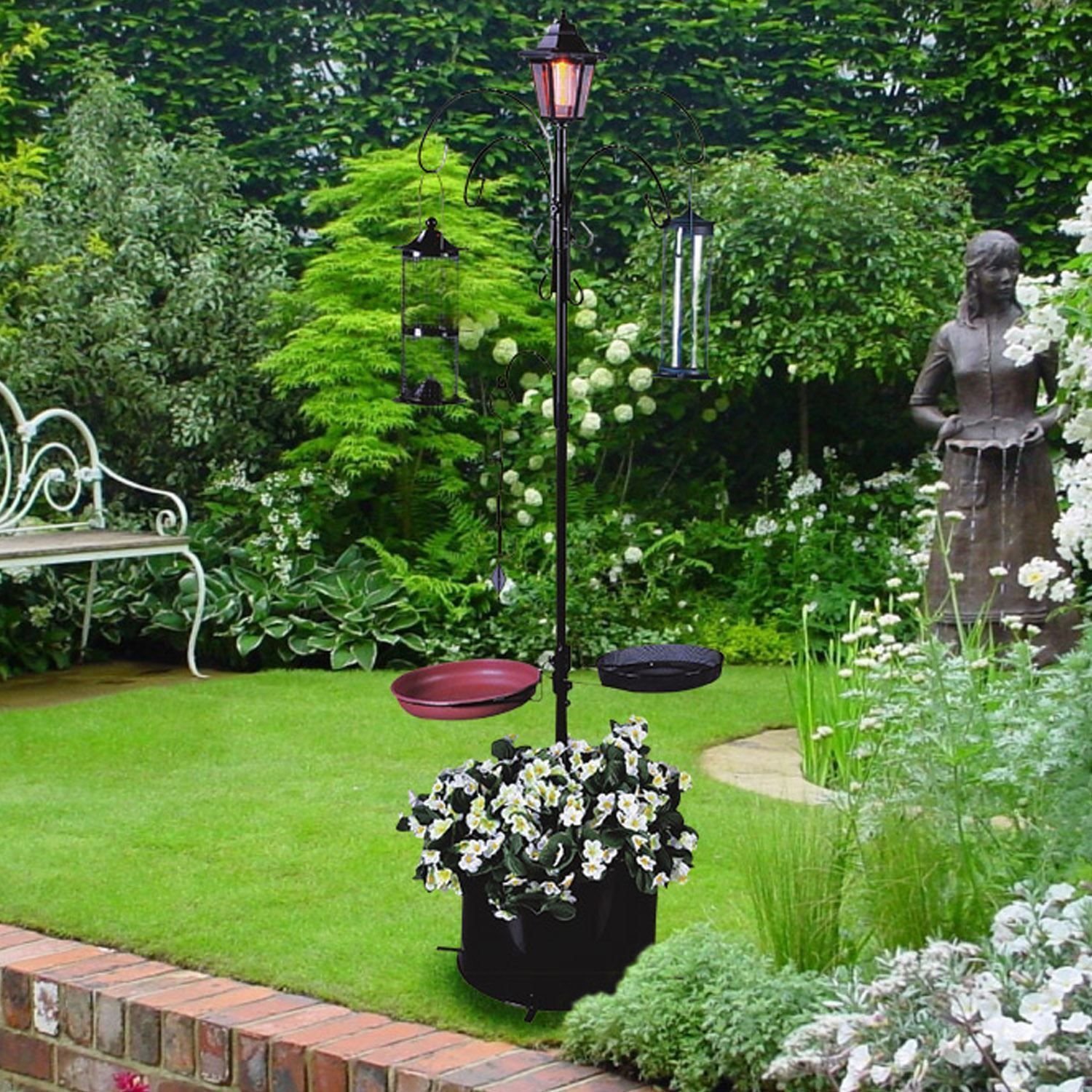 Traditional Garden Solar Bird Bath Feeding Station Food Traditional Garden Solar Bird Bath Feeding Station Food