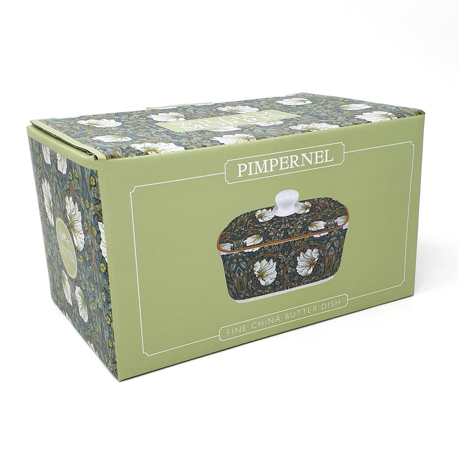 William Morris Pimpernel Fine China Butter Dish Keeper Holder Boxed