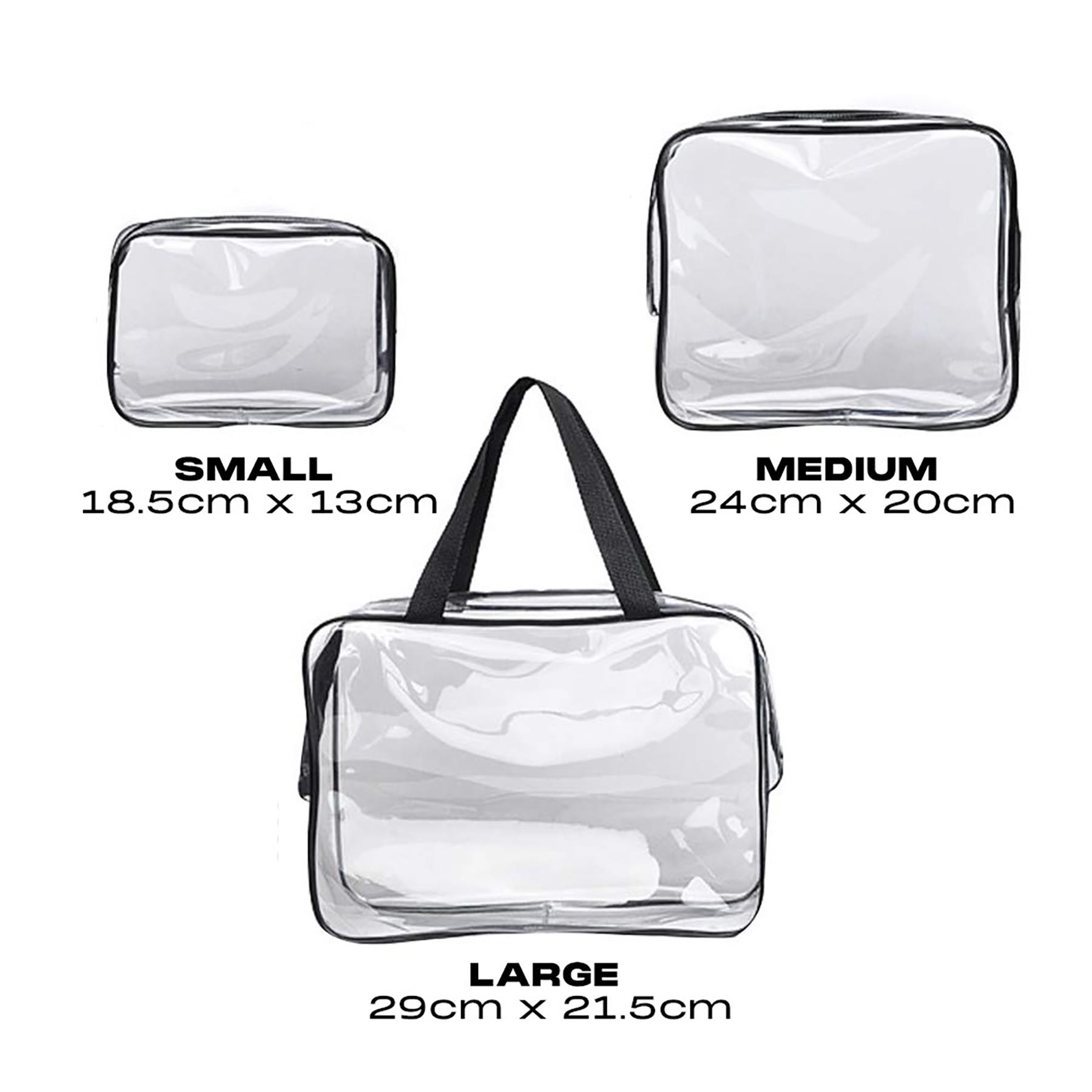 SE 3-Piece Waterproof Pouch Set - Small, Medium & Large PVC Dry Bags With Hook & Loop Closure