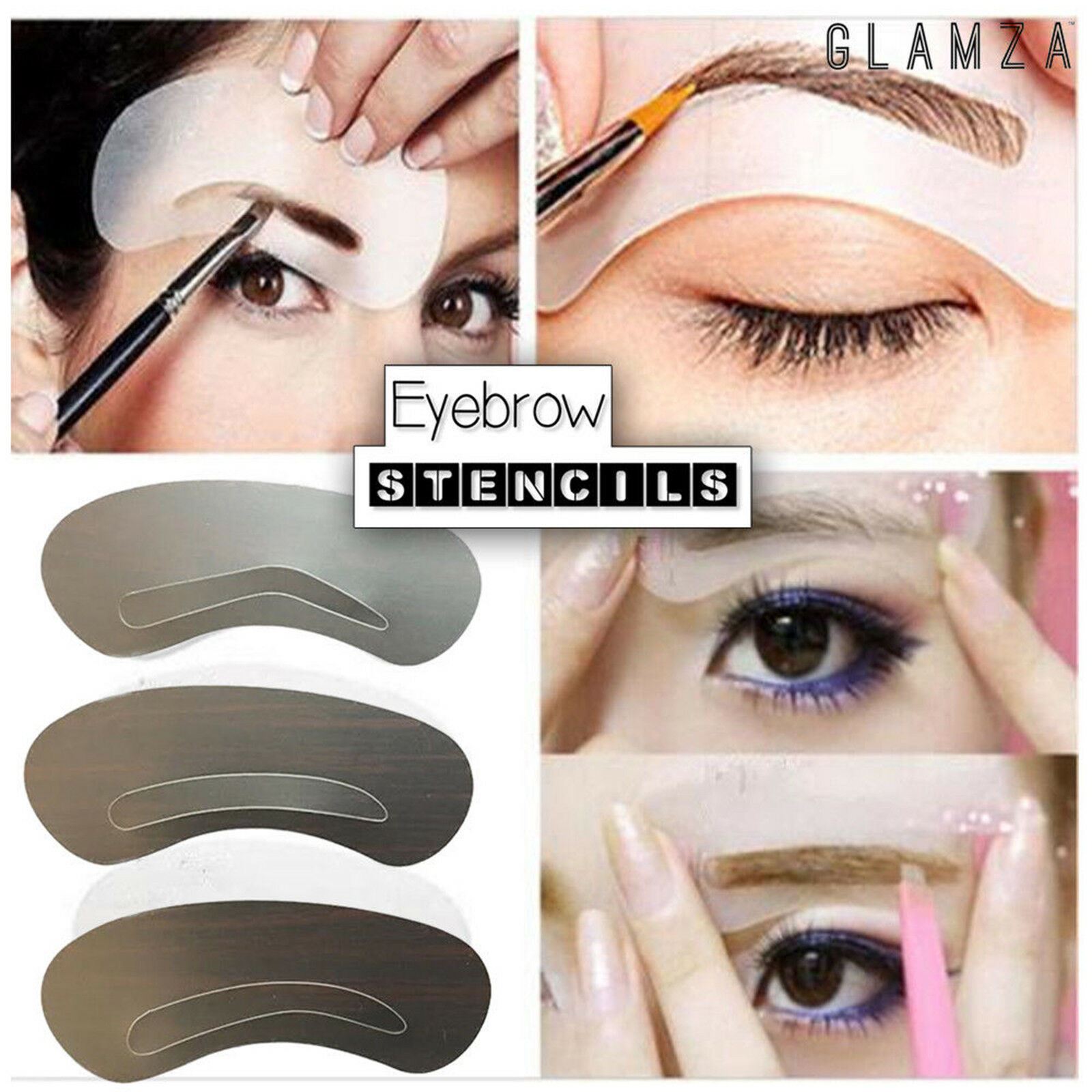 Eyebrow Shaping Stencil Kit Perfect Eye Brow Liner Style 3 Pack Shape
