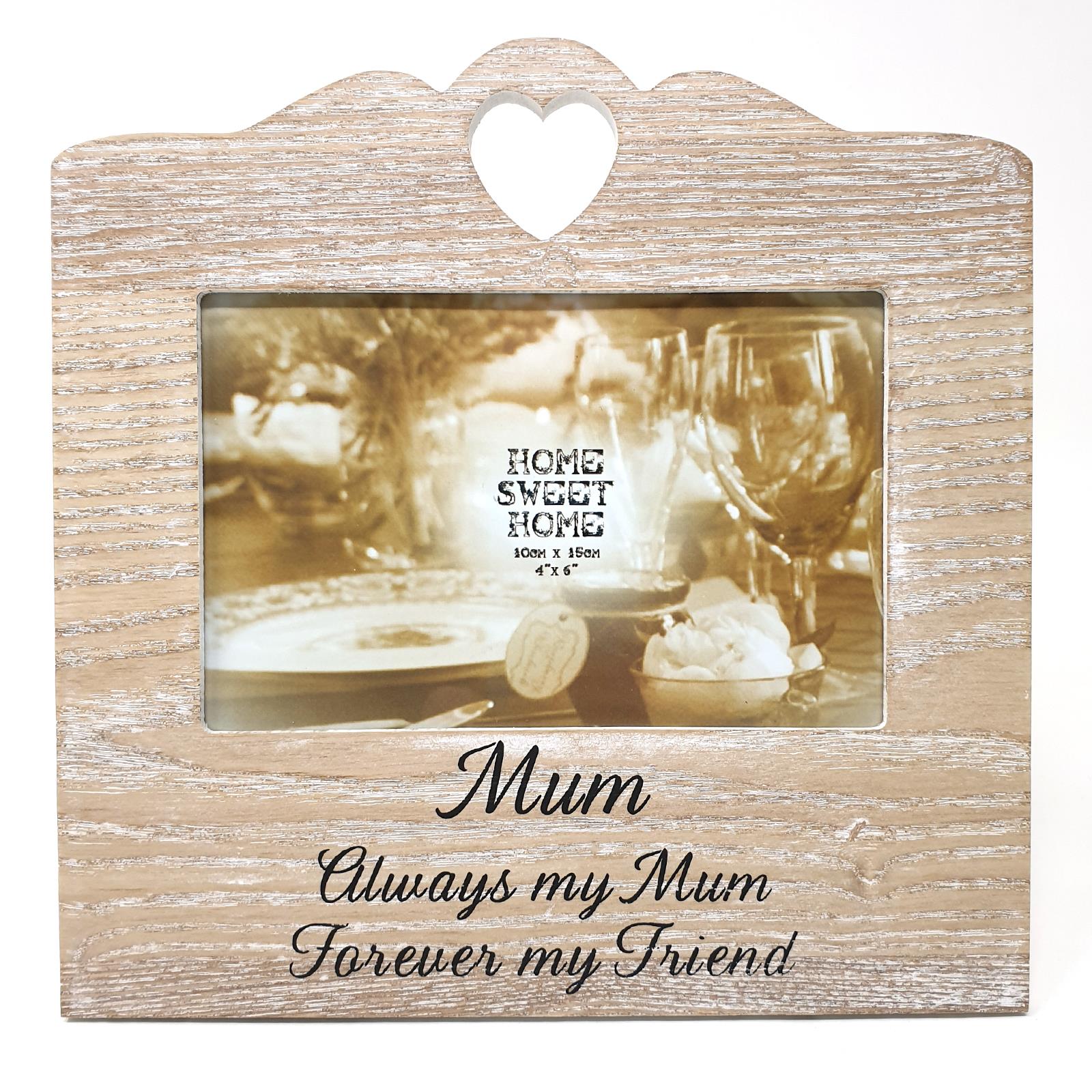 Wooden Heart Sentiment Photo Frame Love Home Family Shabby Chic Picture 6" x 4" - Picture 26 of 30