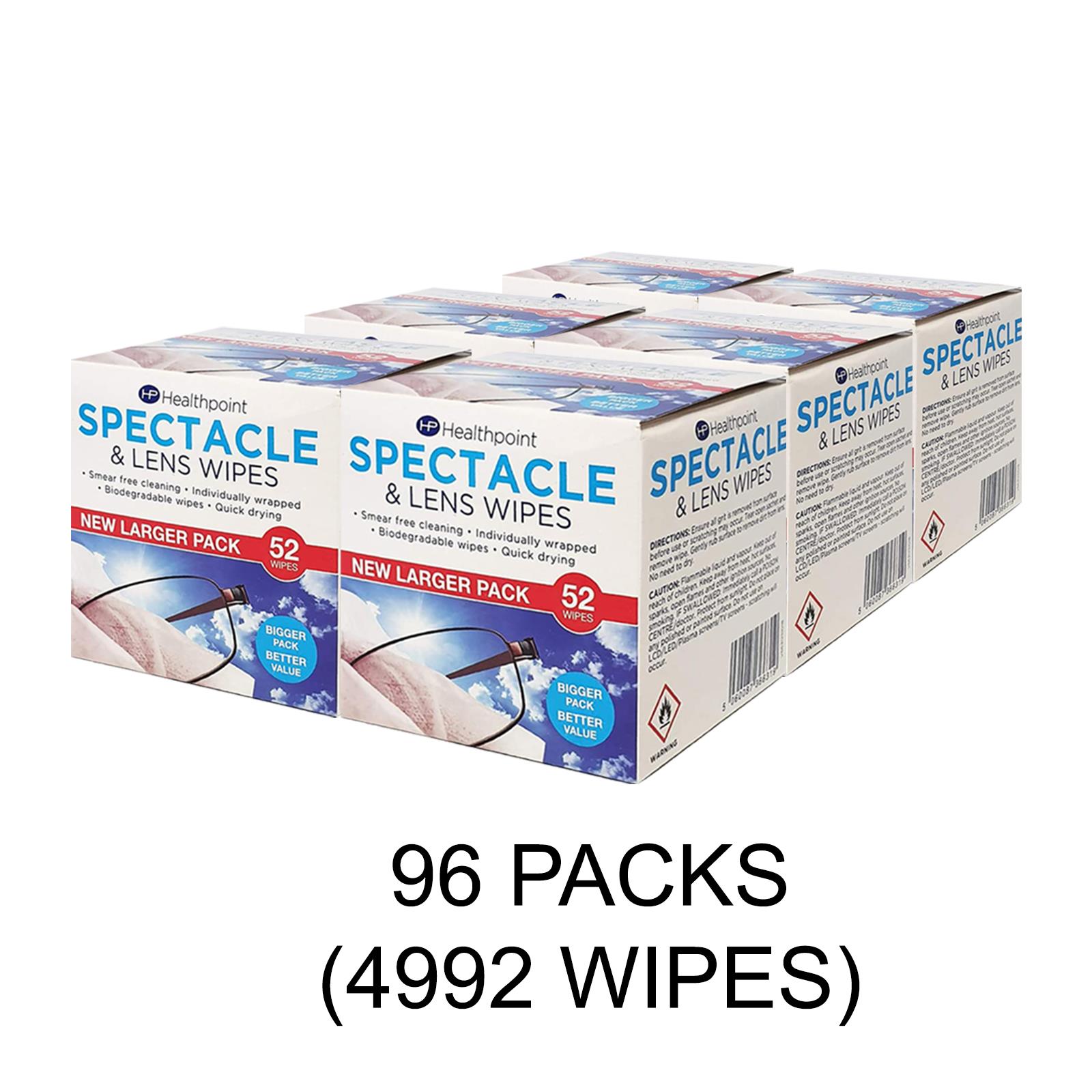 Healthpoint Spectacle Lens Alcohol Cleaning Wipes Glasses Phone Camera