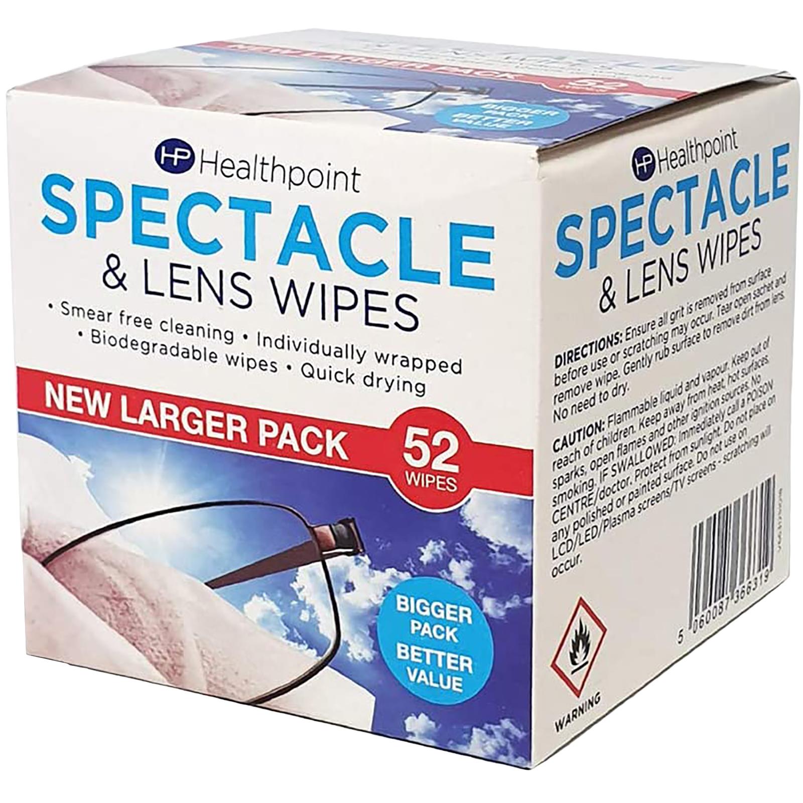 Healthpoint Spectacle Lens Alcohol Cleaning Wipes Glasses Phone Camera