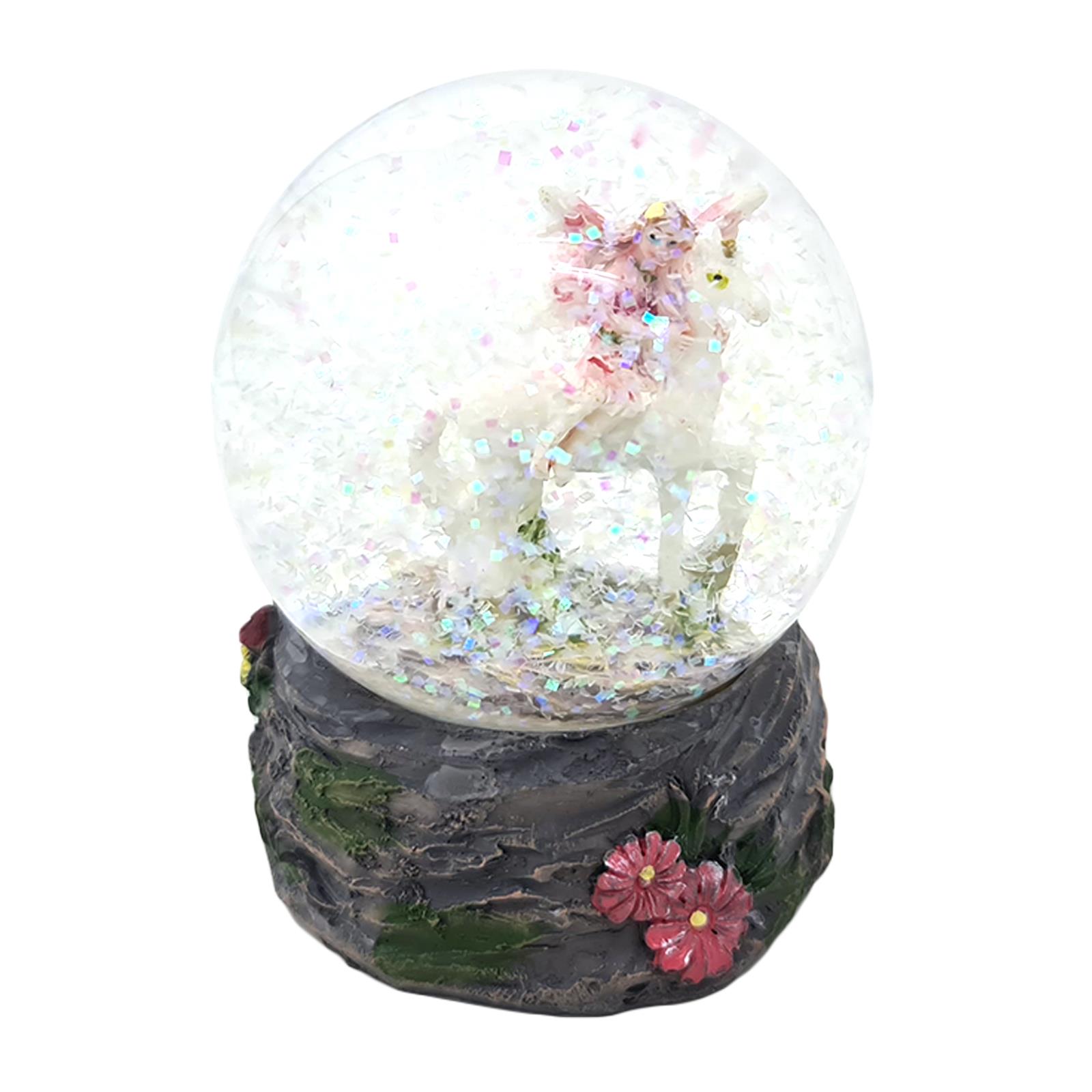 Hada de flores unicornio globo de agua nieve brillo hadas vaso bola de agua regalo niñas - Imagen 18 de 19
