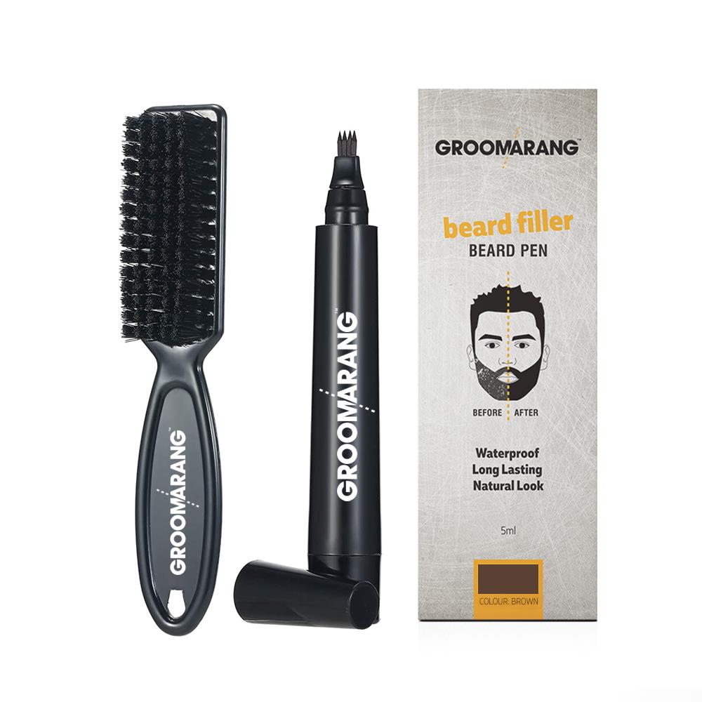 Groomarang Pluma De Relleno De Barba Crecimiento Rápido Cejas Bigote - Imagen 13 de 14