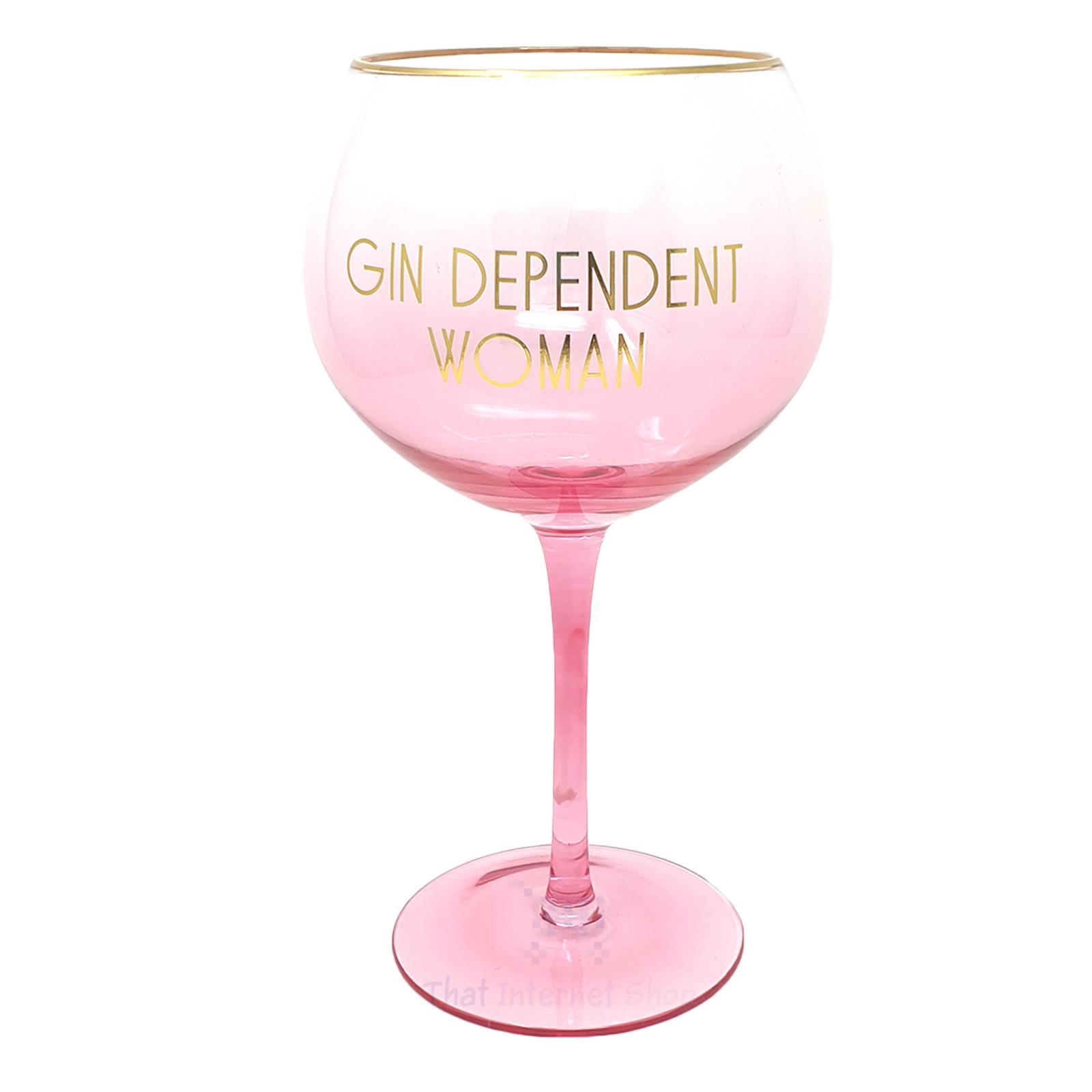 STEMMED COLOURED GIN & Tonic Glasses G&T Novelty Cocktail Glass Gift