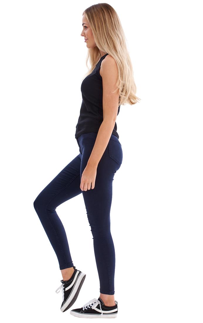 Ladies High Waist Stretch Pockets Denim Super Skinny Jeans - Picture 39 of 68