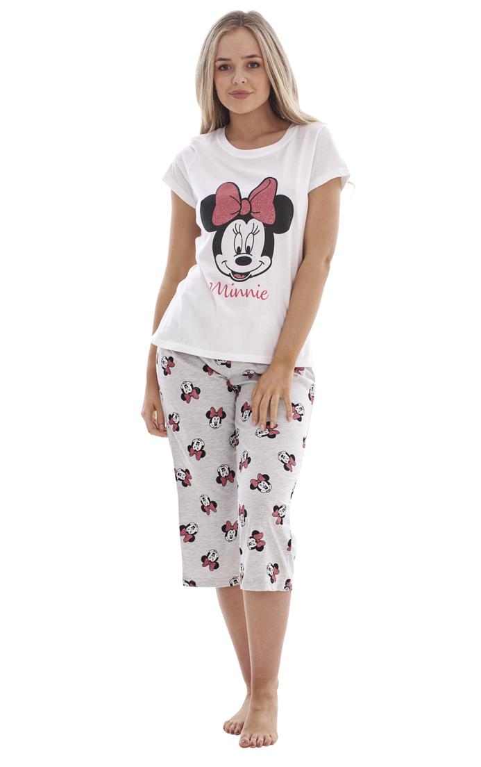 Ladies Pure Cotton Summer Minnie Mouse PJ's Disney Pyjama Set - Picture 6 of 19