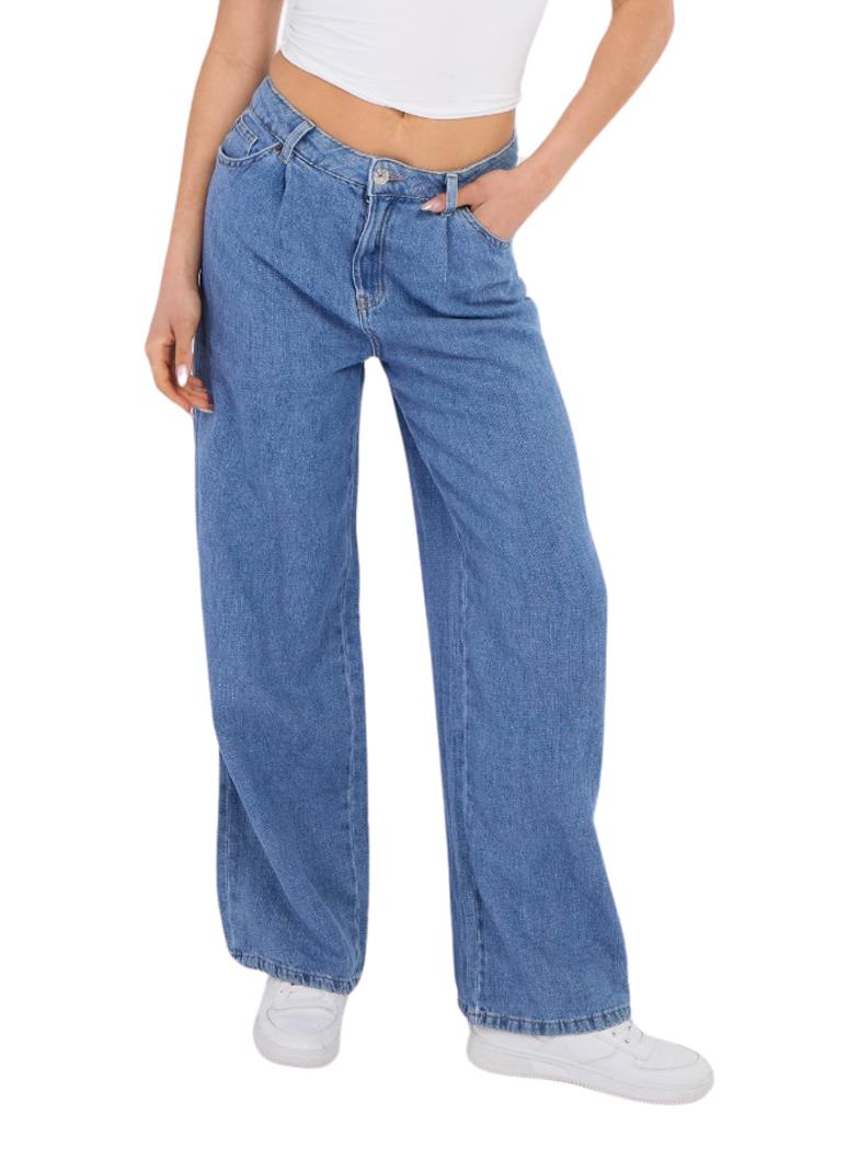 Ladies ex M&S High Rise Wide Leg Jeans - Picture 2 of 15