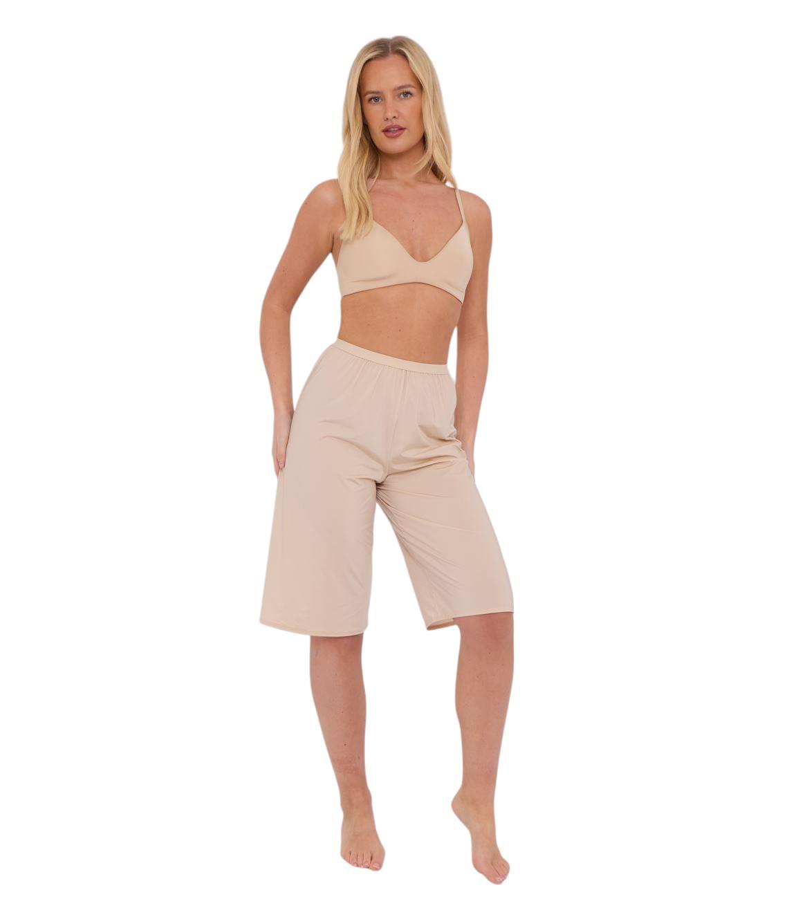 Ladies Plain Anti Cling Cooling Underskirt Petticoat Waist Culotte Leg Slip - Picture 3 of 14