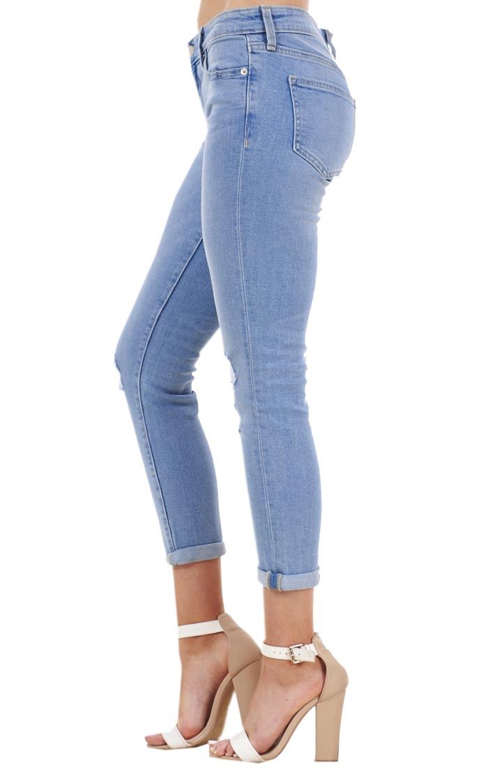 cropped denim jeans ladies