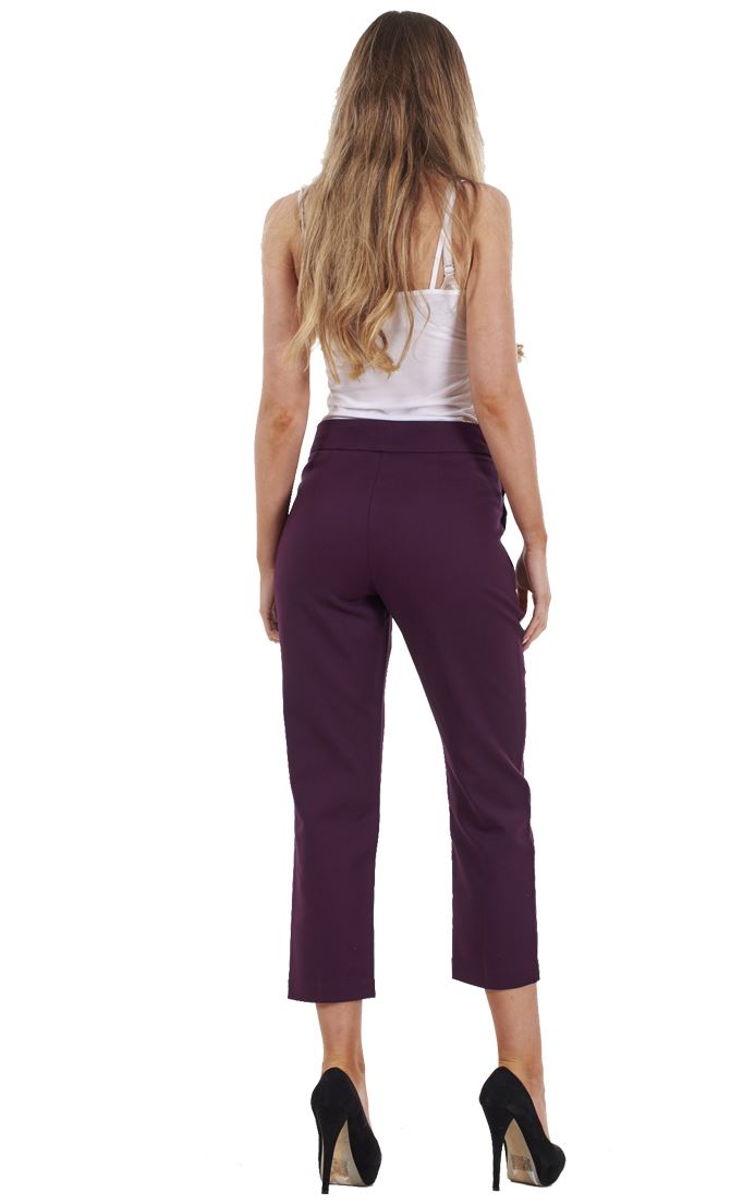 Ladies Cotton Rich Cropped Pants 3/4 Length Capri Summer Trousers - Picture 50 of 64