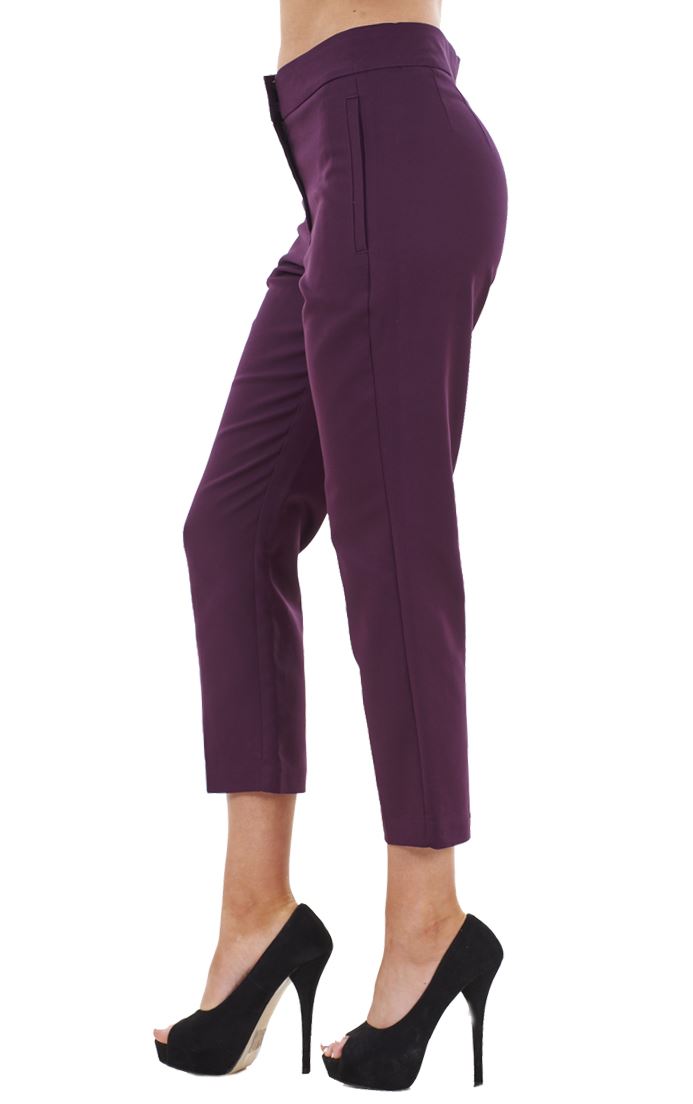 Ladies Cotton Rich Cropped Pants 3/4 Length Capri Summer Trousers - Picture 45 of 64