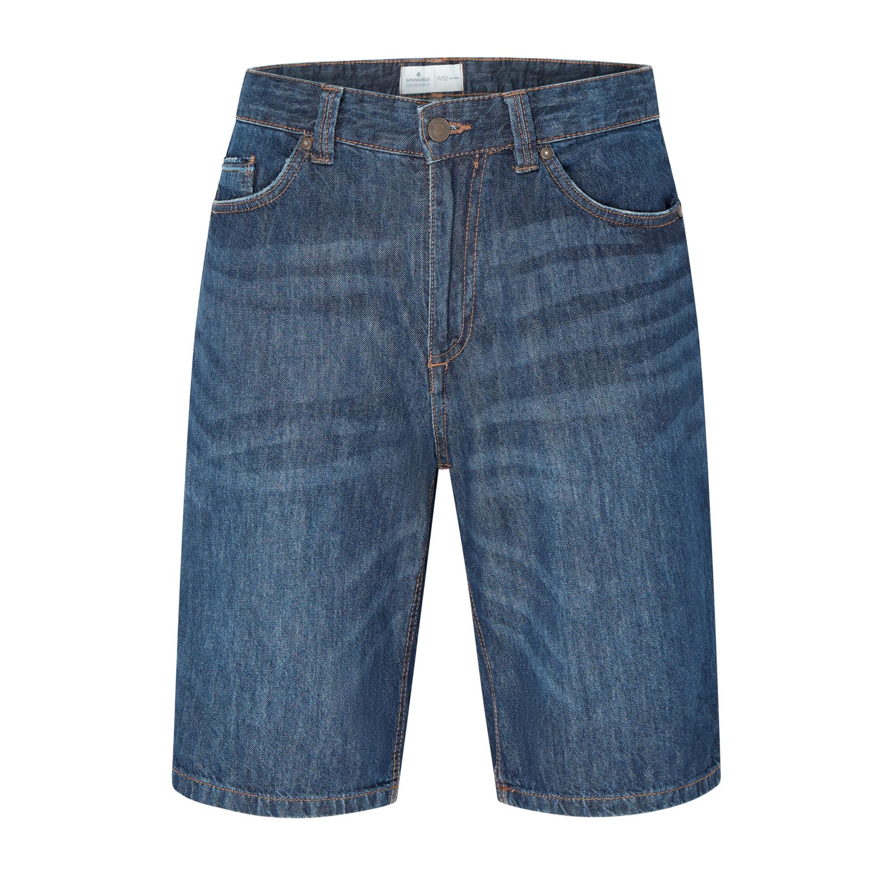 Mens Premium 100% Cotton Regular Fit Casual Blue Grey Denim Shorts - Picture 11 of 25