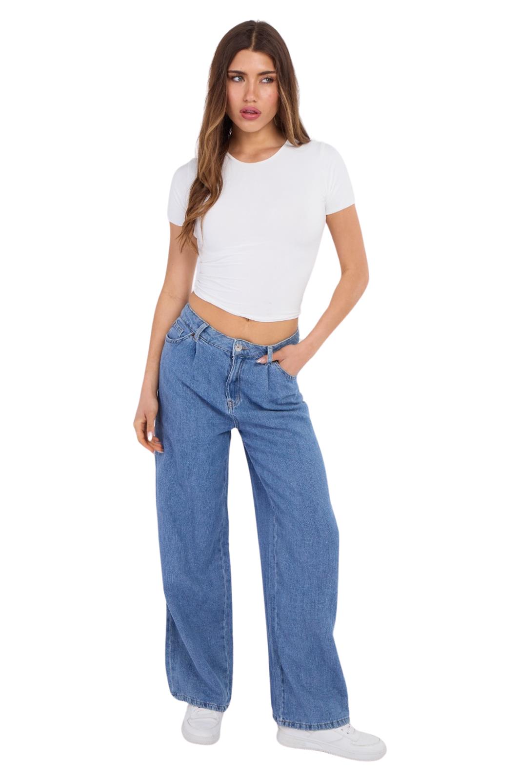 Ladies ex M&S High Rise Wide Leg Jeans - Picture 5 of 15