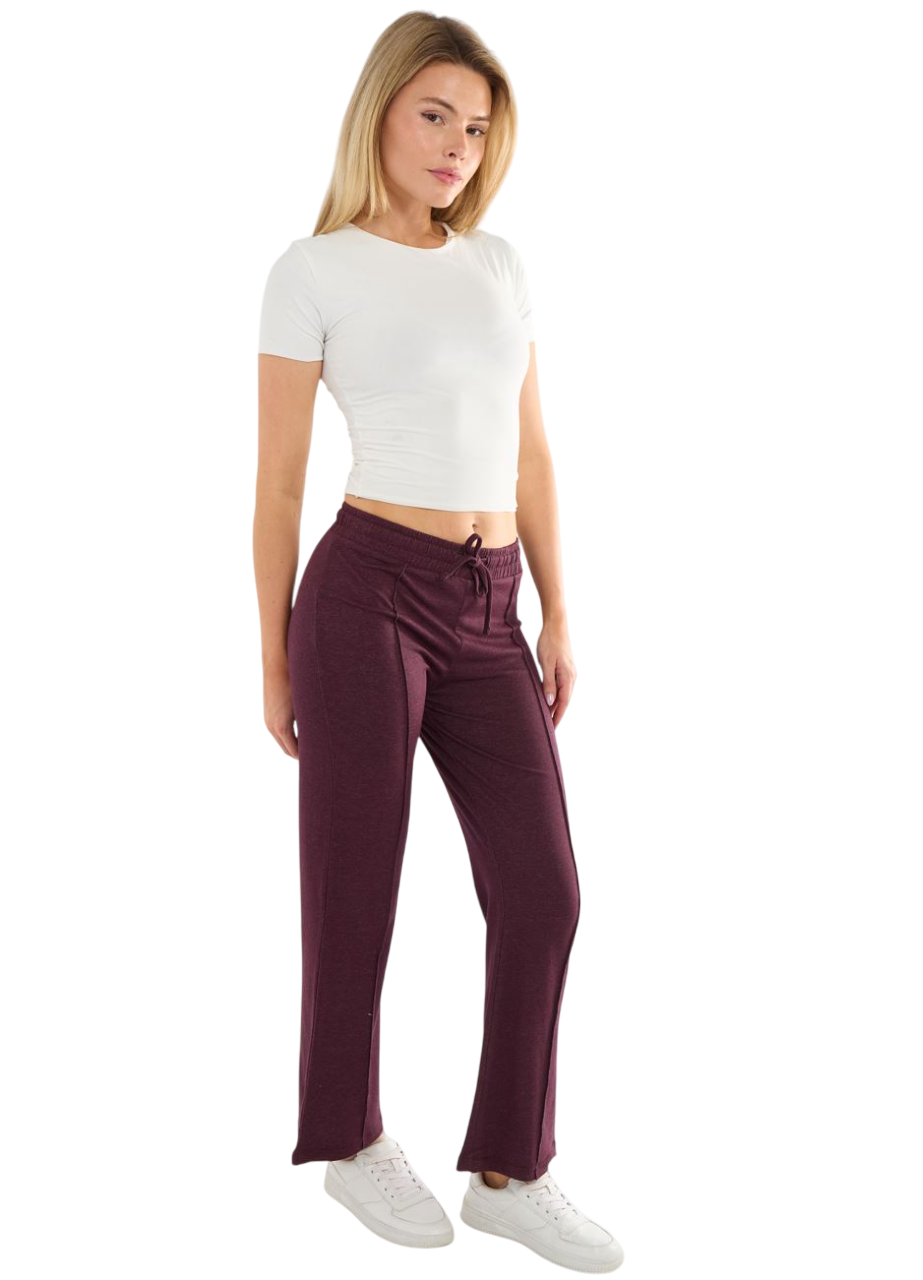 Ladies Flared Joggers 28" Leg Soft Touch Lightweight Stretch Lounge Pants - Picture 15 of 19