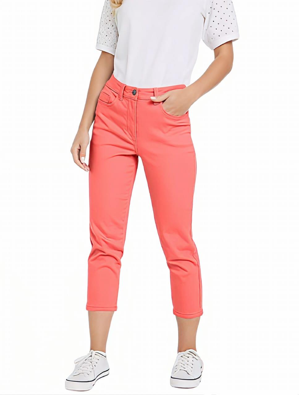 Ladies Crop Jeans Stretch Pants Pockets 3/4 Cropped RRP £32 - Picture 2 of 9