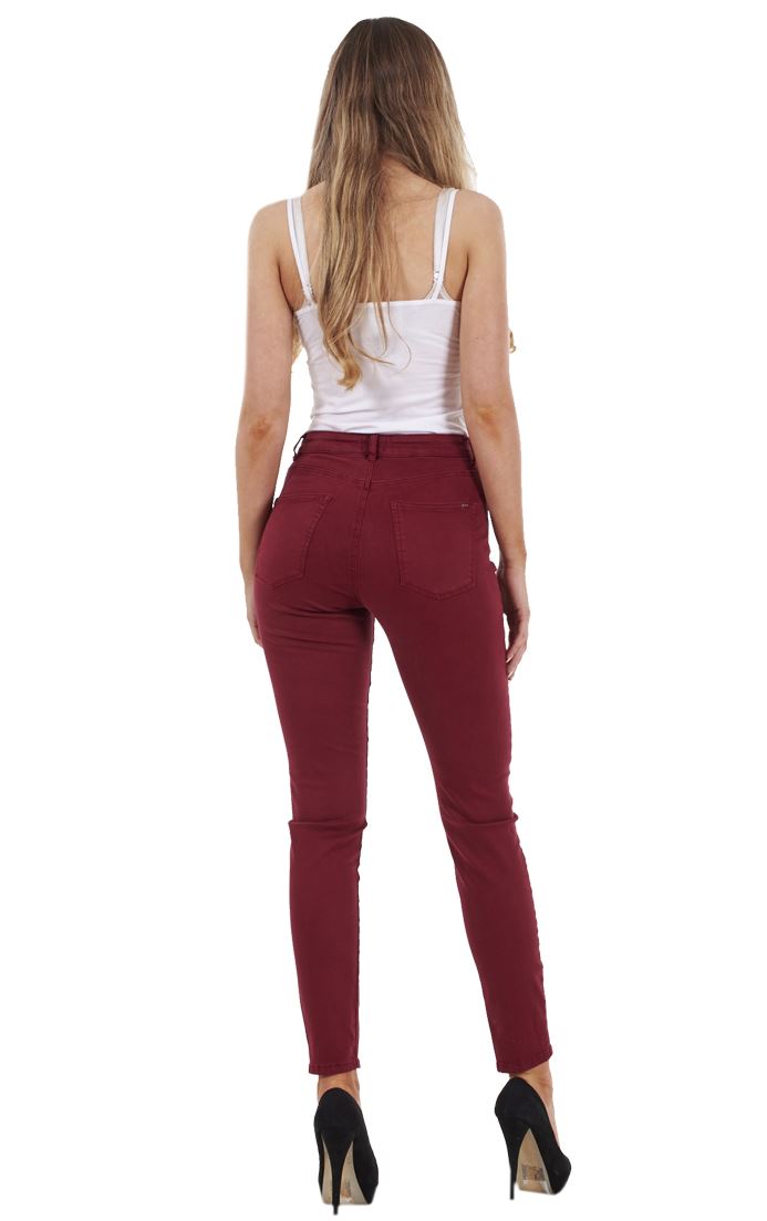 Ladies Skinny Womens Coloured Cotton Pants Stretch Regular Fit Jeans - Picture 40 of 40