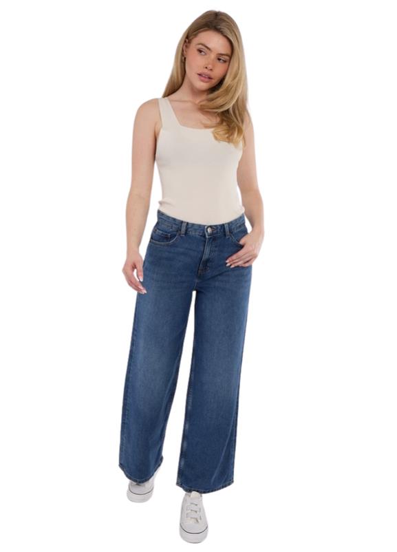 Ladies EX M&S Wide Leg Slouchy Jeans Mid Rise - Picture 7 of 10