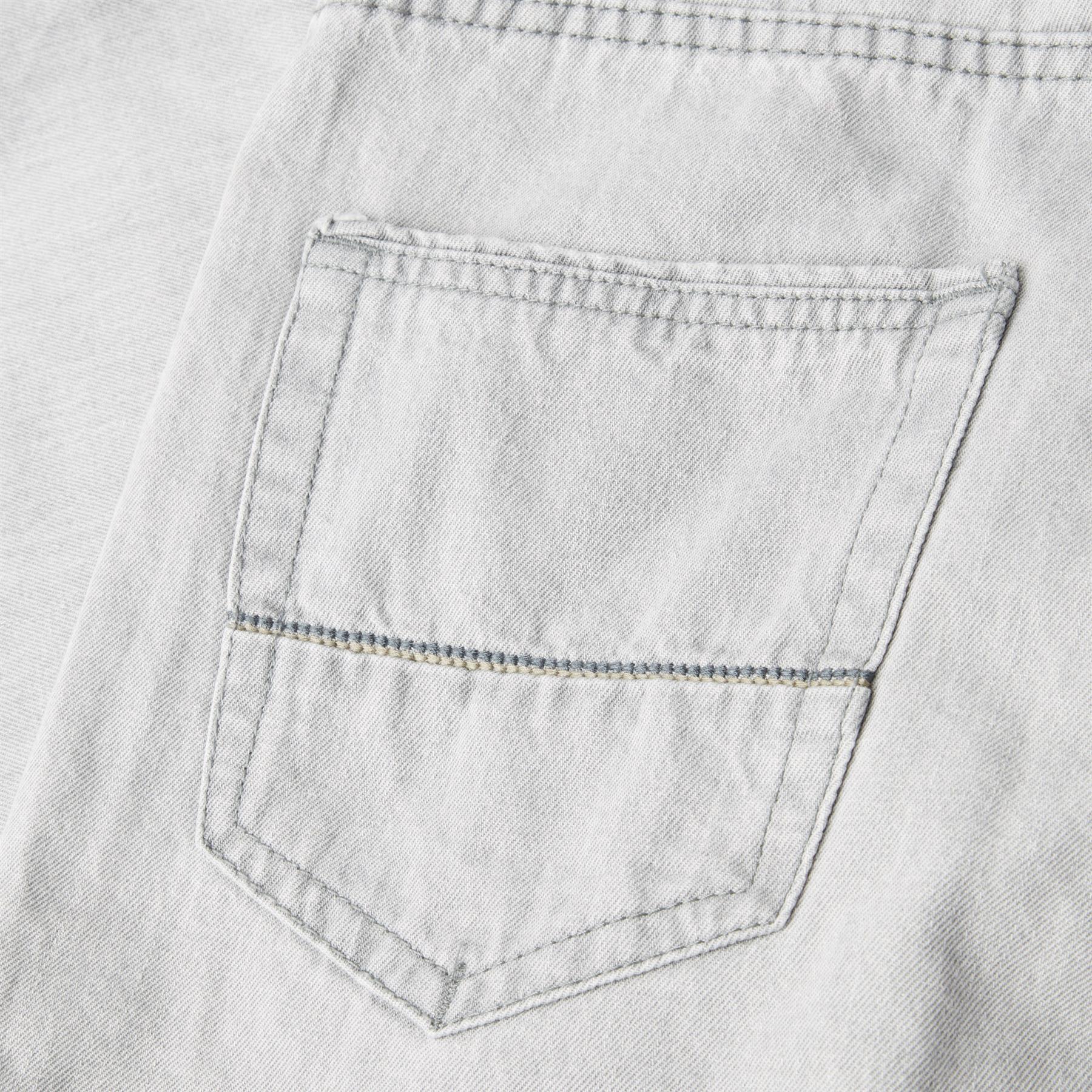 Mens Premium 100% Cotton Regular Fit Casual Blue Grey Denim Shorts - Picture 10 of 25