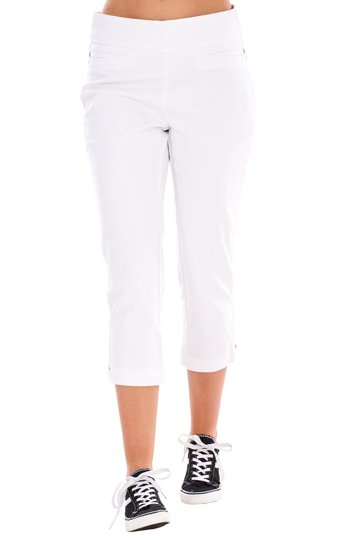 Ladies High Rise Pull On Comfort Crop Stretch Cropped Jeans - Picture 59 of 65
