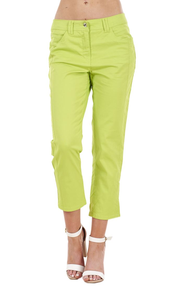 Ladies Crop Trousers Holiday Stretch 3/4 Summer Pockets Capri Pants - Picture 24 of 64