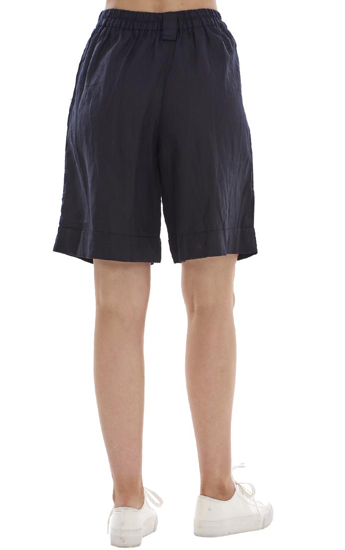 Ladies Pull On Wide Leg Pure Linen Elasticated Shorts - Picture 10 of 91