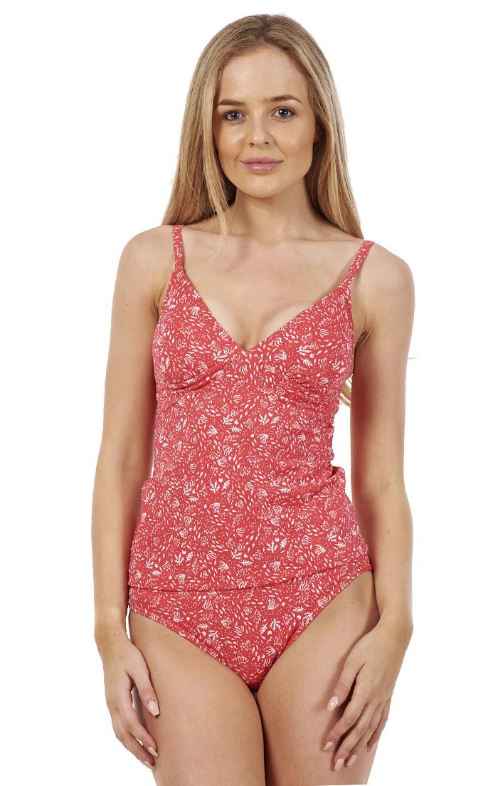 Ladies Two Piece Beach Cover up Tankini Set Stretch Padded Swimsuit - Picture 10 of 13
