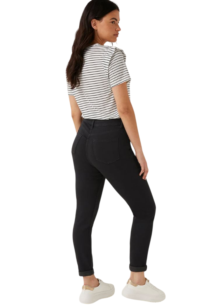 Ladies Relaxed Skinny Stretch Jeans High Rise RRP £21 - Picture 3 of 7