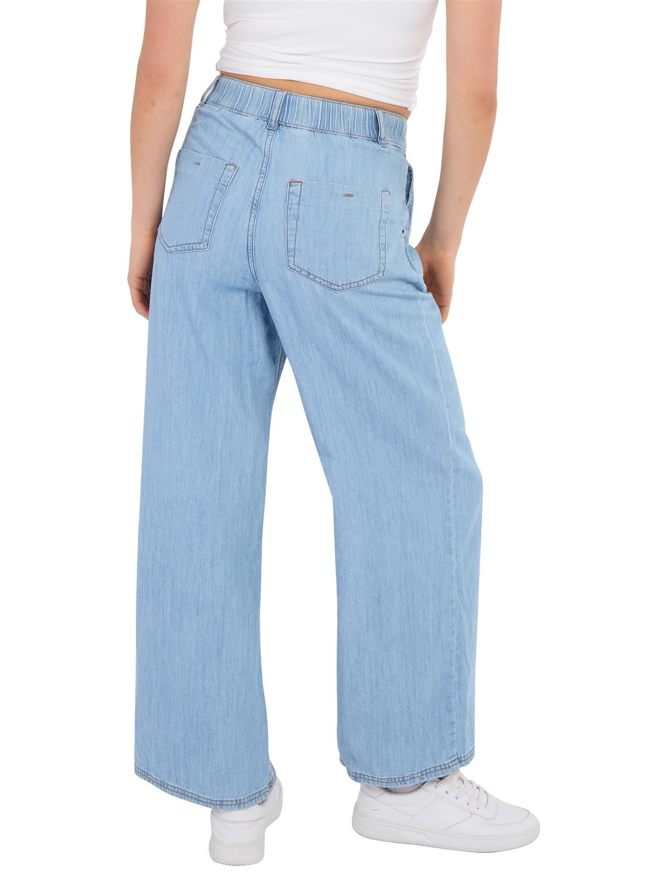 Ladies EXM&S Pur Una High Waisted Elasticated Wide Leg Jeans Denim - Picture 10 of 13