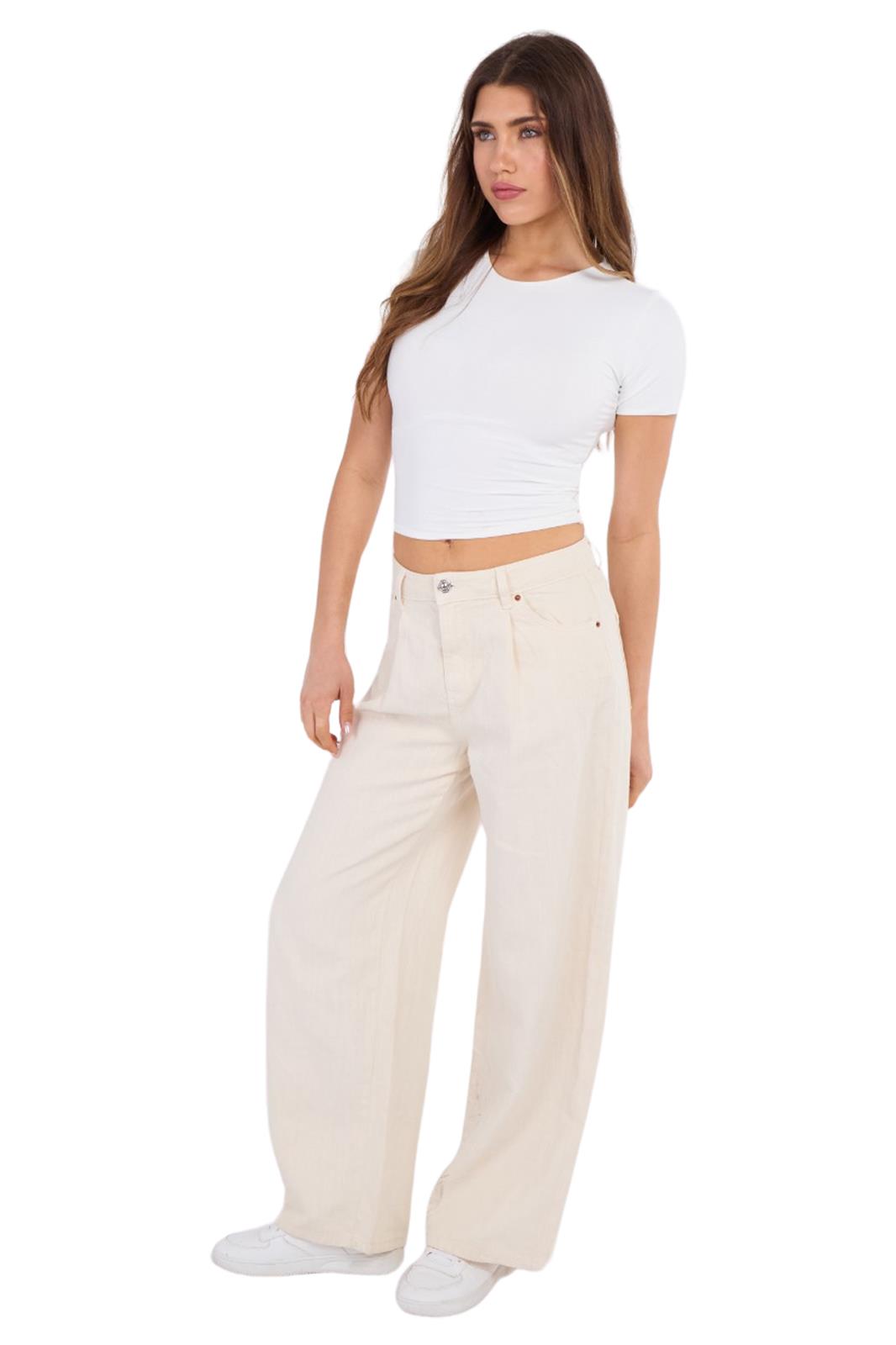 Ladies ex M&S High Rise Wide Leg Jeans - Picture 14 of 15
