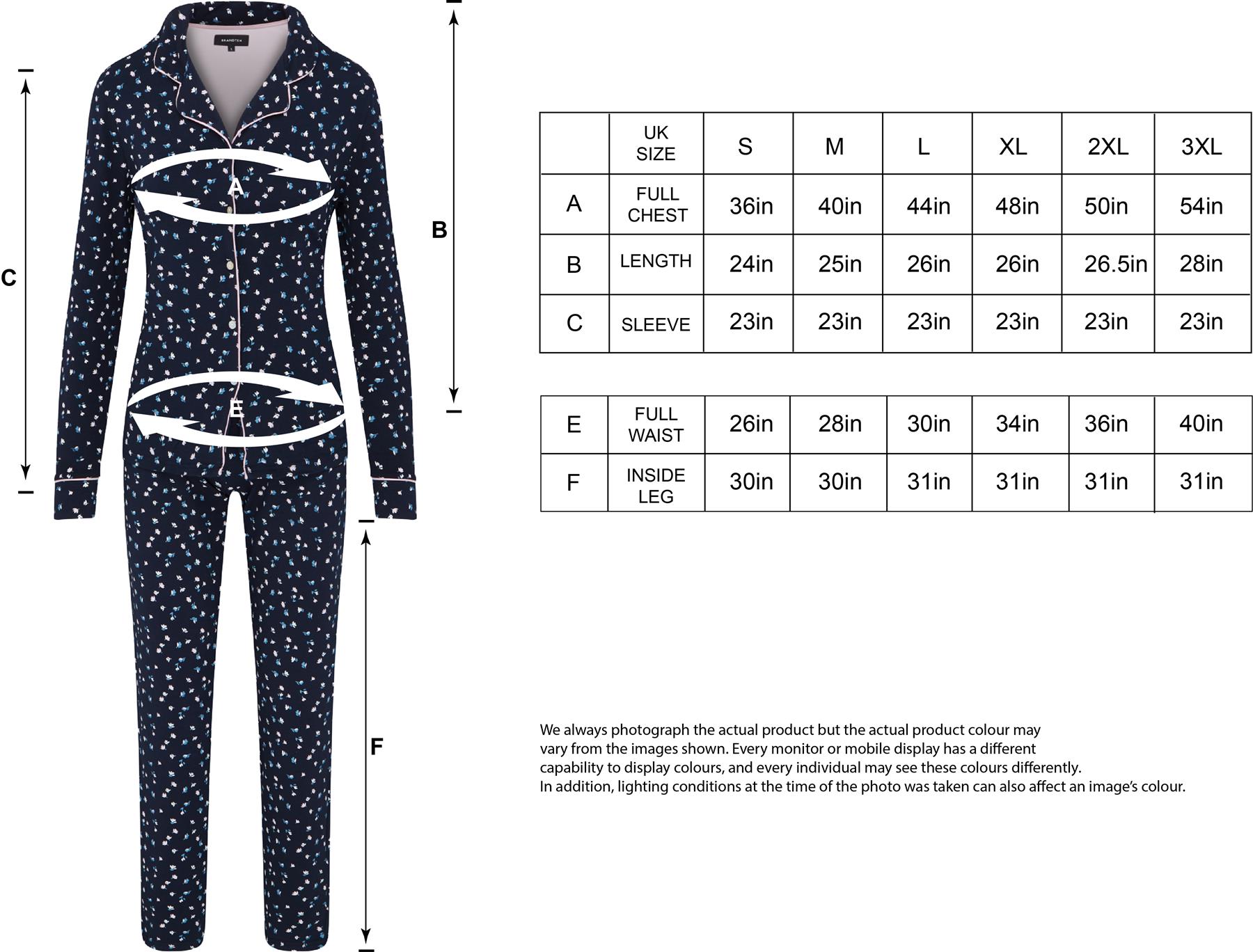 Ladies Button Up Pyjamas Cotton Rich PJ'S Stretch BOXED GIFT RRP £40 - Picture 19 of 26