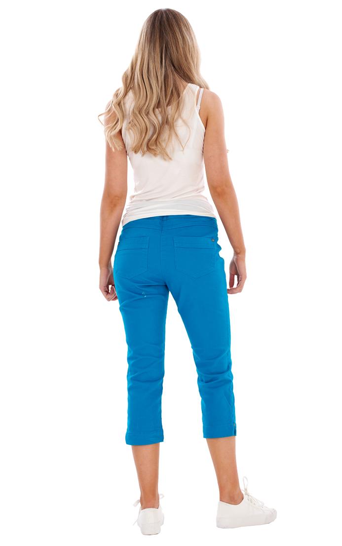 Ladies High Rise Pull On Comfort Crop Stretch Cropped Jeans - Picture 16 of 65