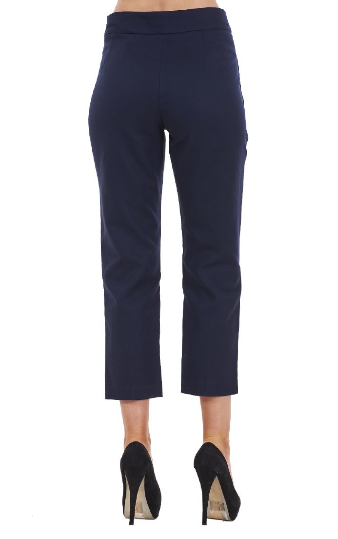 Ladies Cotton Rich Cropped Pants 3/4 Length Capri Summer Trousers - Picture 32 of 64