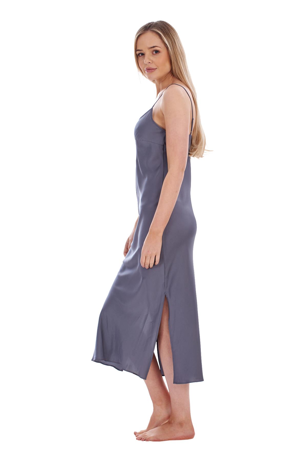 Ladies Satin Womens Chemise Camisole Underskirt Anti Static Petticoat Full Slip - Picture 17 of 27