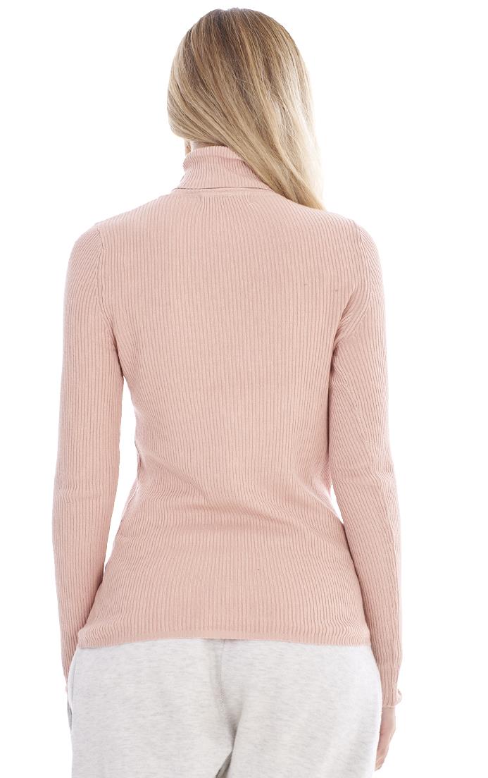 Ladies Ribbed Top Roll Neck Knitwear Long Sleeve Jumper - Picture 15 of 21