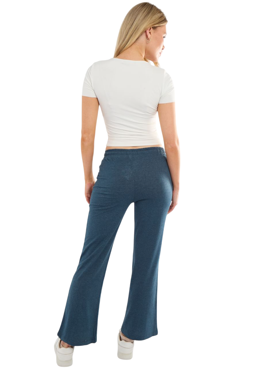 Ladies Flared Joggers 28" Leg Soft Touch Lightweight Stretch Lounge Pants - Picture 9 of 19