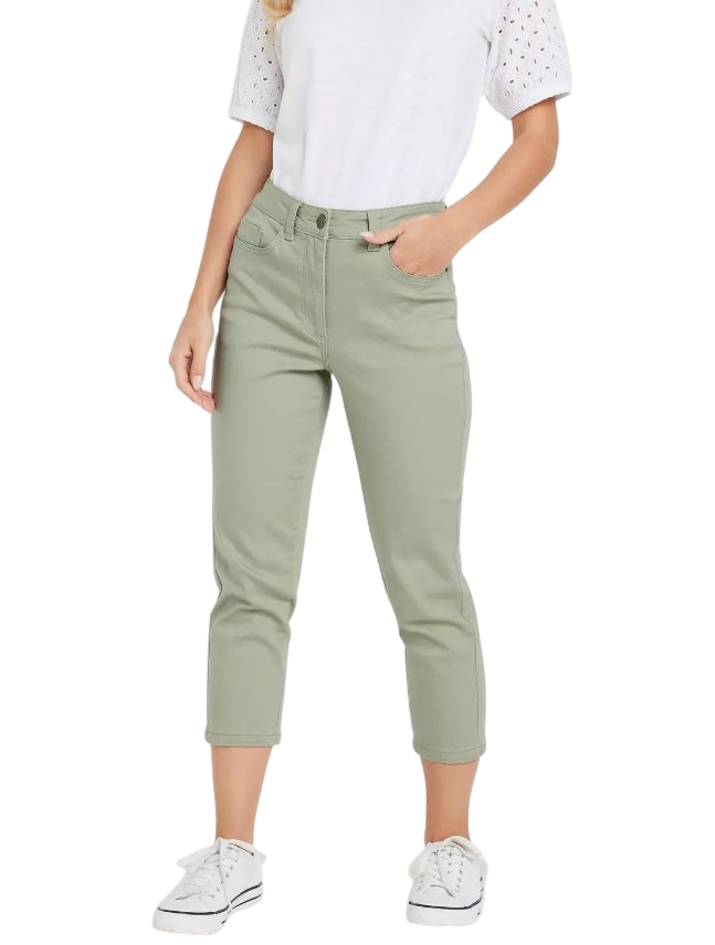 Ladies Crop Jeans Stretch Pants Pockets 3/4 Cropped RRP £32 - Picture 4 of 9