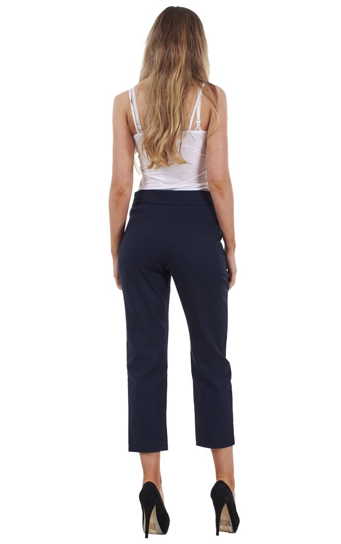 Ladies Cotton Rich Cropped Pants 3/4 Length Capri Summer Trousers - Picture 36 of 64