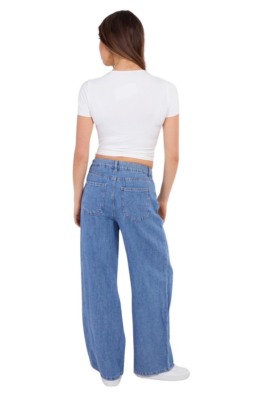 Ladies ex M&S High Rise Wide Leg Jeans - Picture 7 of 15