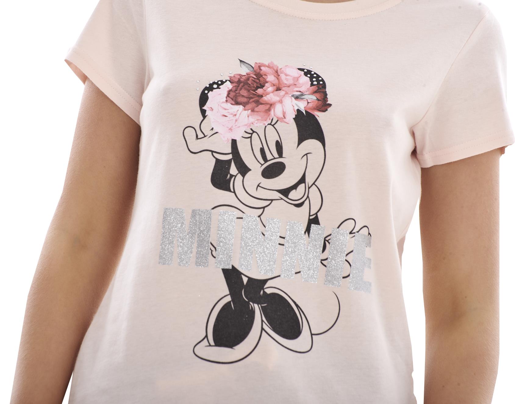 Ladies Pure Cotton Summer Minnie Mouse PJ's Disney Pyjama Set - Picture 17 of 19