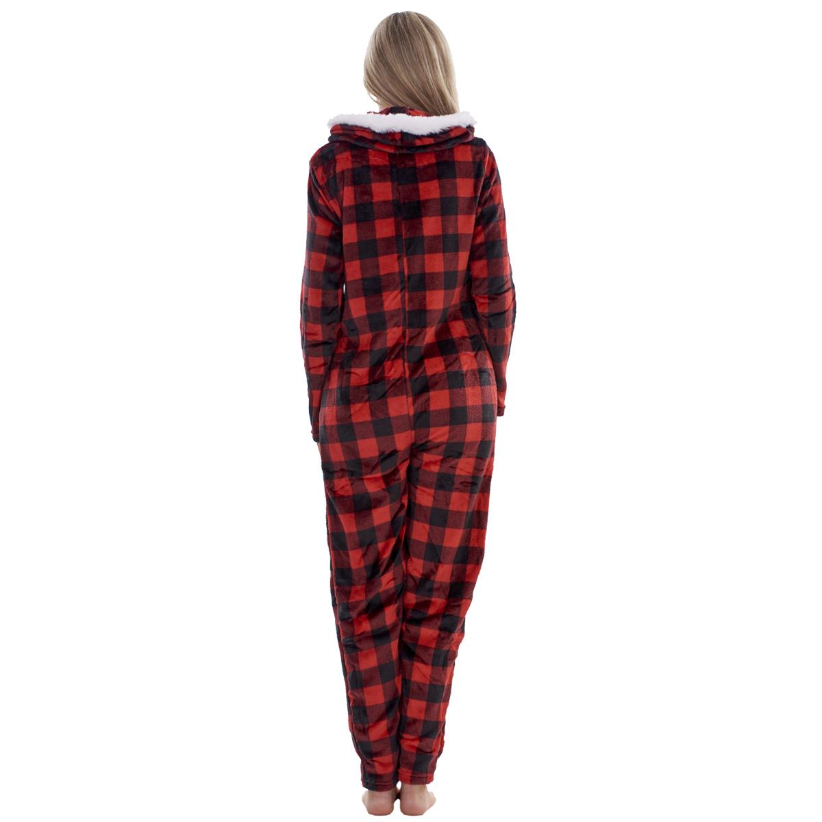 BERDITH Women All in One Piece Fleece Pajamas, Overall Pajamas, Onesie