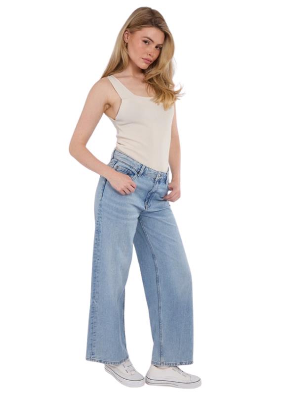 Ladies EX M&S Wide Leg Slouchy Jeans Mid Rise - Picture 4 of 10