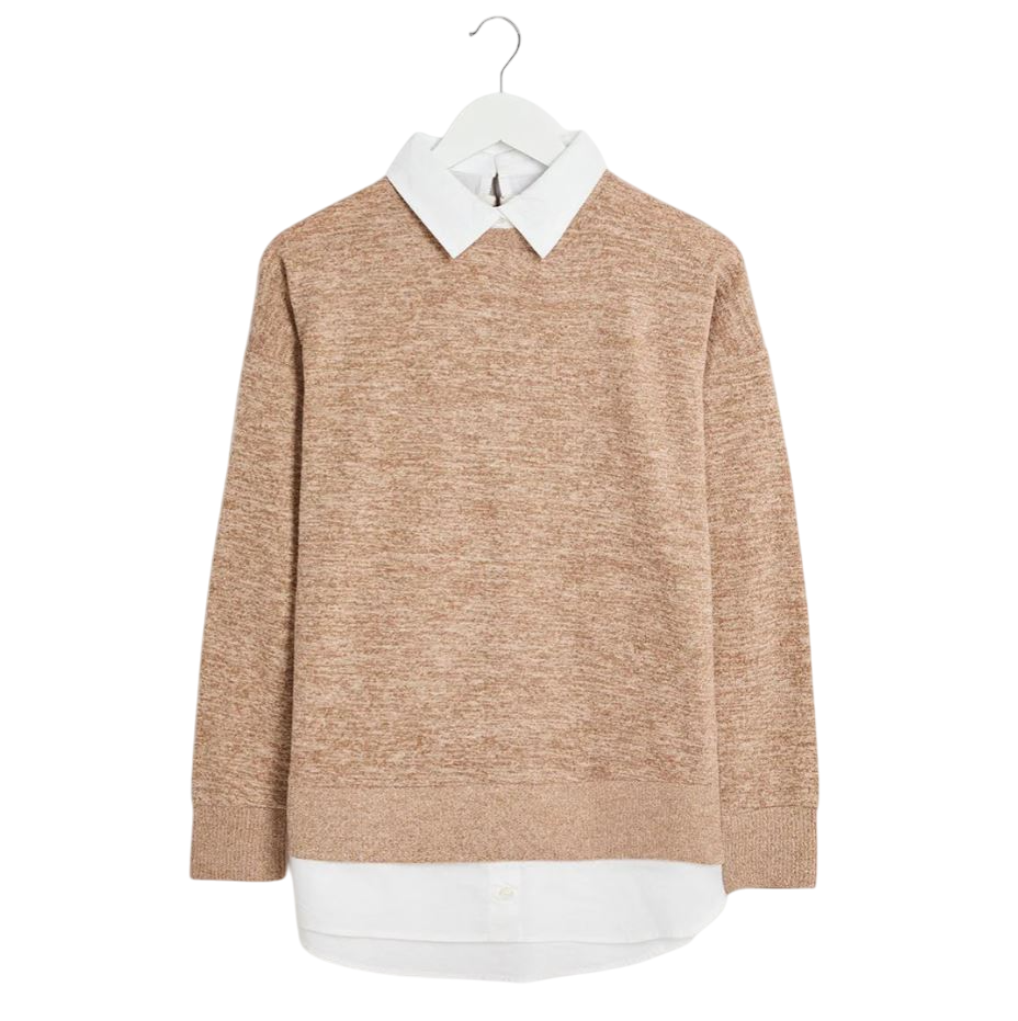 Ladies Jumper Shirt Long Sleeve Stretch Top - Picture 2 of 5