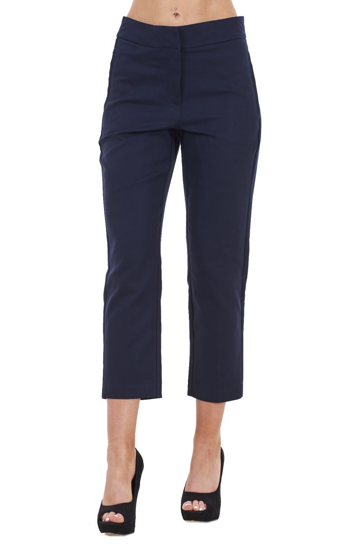 Ladies Cotton Rich Cropped Pants 3/4 Length Capri Summer Trousers - Picture 30 of 64
