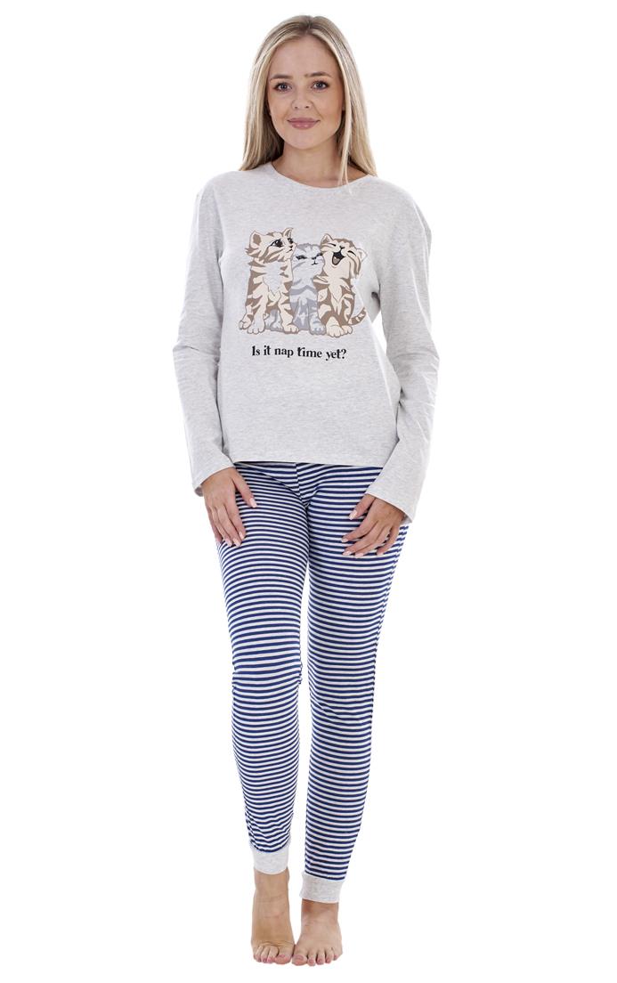Ladies I Love My Dog Loungewear Cat Pet Cotton Rich PJ'S Pyjama Set - Picture 43 of 48